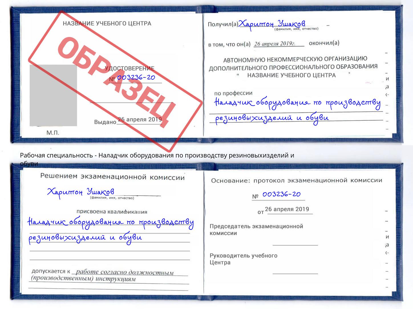 Наладчик оборудования по производству резиновыхизделий и обуви Бузулук